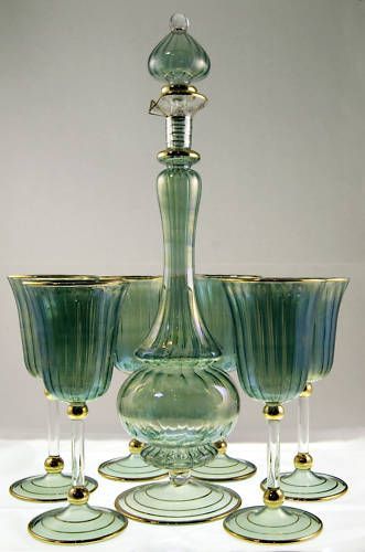 A hoard of riches... Moser Glass, Vase Deco, Wine Set, Decanter Set, Antique Glassware, Crystal Glassware, Vintage Wine, Glass Decanter, Decanters