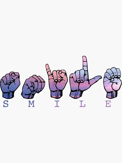 "ASL fingerspelling" Sticker by Jennaviveart | Redbubble Asl Wallpaper, Different Languages, Sign Language