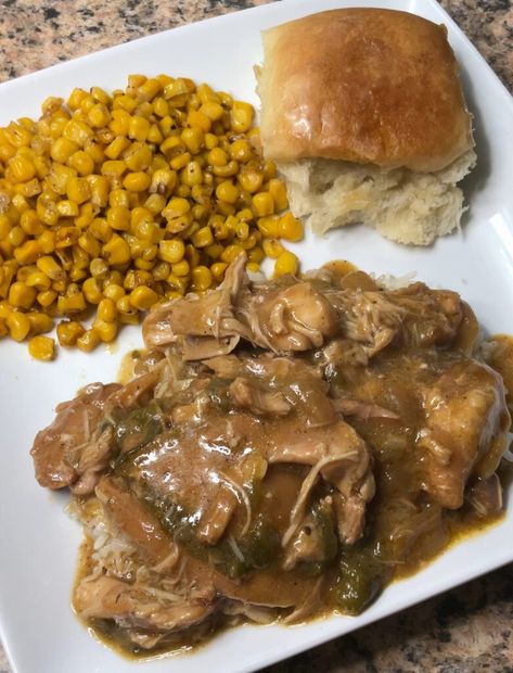 Smothered Chicken in the Crockpot Crockpot Smothered Chicken Thighs, Smothered Chicken In Crockpot, Smothered Chicken Crockpot, Crockpot Smothered Chicken, Italian Beef Crockpot, Chicken In The Crockpot, Crockpot Chicken And Gravy, Cooking Website, Chicken And Gravy