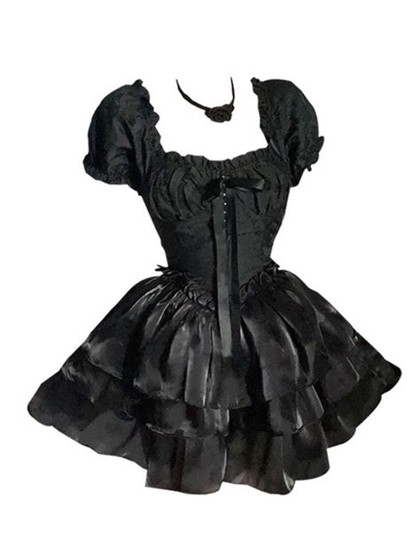 Size: XS, Color: Black Goth Clothes Outfits, Black Gothic Dress Short, Gothic Emo Fashion, Goth Dress Pattern, Gothic Cute Outfits, Dark Colors Outfit, Romantic Gothic Fashion, Goth Dress Outfit, Vintage Goth Outfits