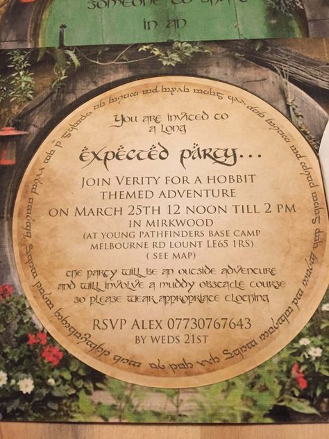 Hobbit Party Invitations, Bilbo Party, Lotr Party Invitation, Lord Of The Rings Birthday Party Invitation, Lotr Invitations, Bilbo Birthday, Hobbit Invitations, Hobbit Birthday Invitations, Lord Of The Rings Birthday Invitations