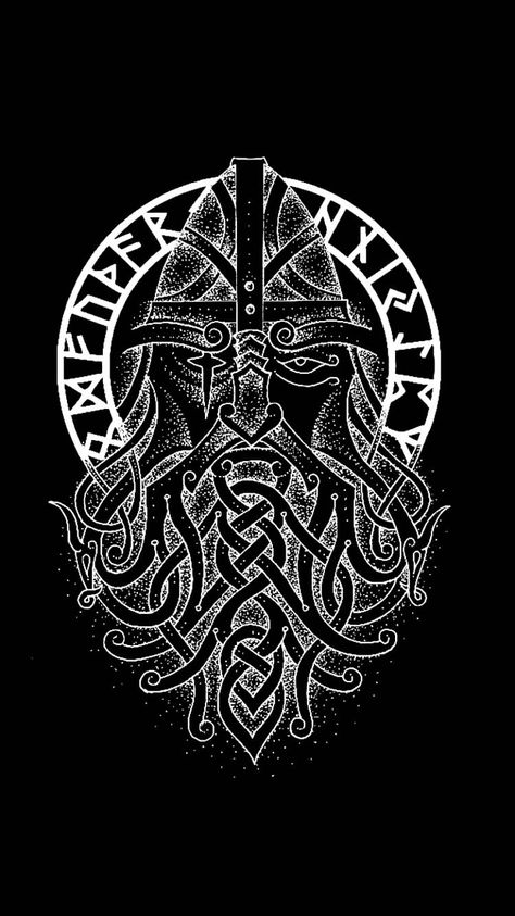 Odin Knotwork, Anglo Saxon Tattoo, Viking Tattoo Ideas, Viking Drawings, Traditional Viking Tattoos, Simple Symbols, Viking Knotwork, Chest Tattoo Drawings, Viking Warrior Tattoos