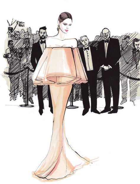 Coco Rocha for Zac Posen on Behance by Melique Street Fashion Design Sketchbook, Fashion Sketchbook, Moda Chic, Fashion Illustration Sketches, Illustration Fashion Design, Fashion Design Drawings, Fashion Design Sketches, Zac Posen, Design Sketch