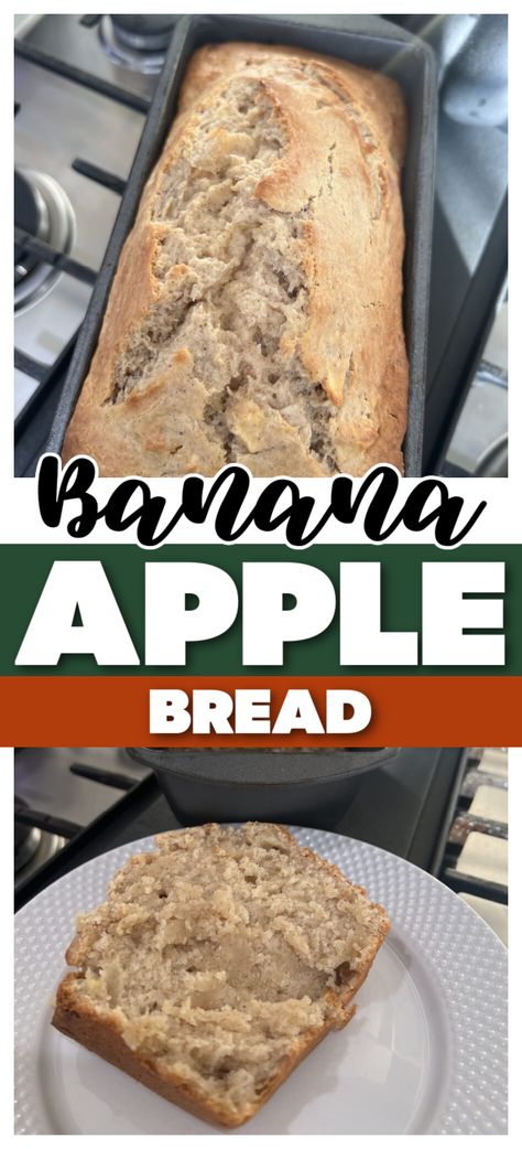 Banana Apple Bread Recipe, Banana Apple Bread, Apple Banana Bread, Apple And Banana, Apple Bread Recipe, Apple Pie Spice, Thanksgiving Food Desserts, Apple Bread, Desserts For A Crowd