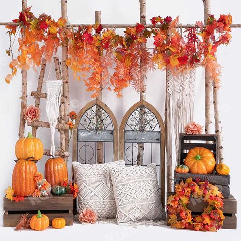 Maple Leaf Cake, Boho Backdrops, Birthday Backdrop Design, Thanksgiving Vibes, Leaf Cake, Boho Tent, Rainbow Backdrop, Boho Backdrop, Boho Autumn