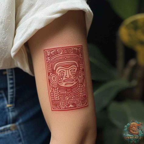 Simple Mayan Tattoo, Central American Tattoos, Ristra Tattoo, Black And Brown Tattoo, Guatemalan Mayan Tattoos, Pants Tattoo, Ancient Tattoo Designs, Guatemala Tattoo Ideas Design, Oaxacan Tattoo