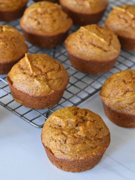 Pumpkin Applesauce Muffins are a deliciously moist and lightened-up muffin recipe made with canned pumpkin, applesauce, and cinnamon. Ready in just 20 minutes! Applesauce Muffins Easy, Pumpkin Applesauce Muffins, Pumpkin Applesauce, Moist Pumpkin Muffins, Pumpkin Biscotti, Mini Pumpkin Muffins, Muffins Easy, Applesauce Muffins, How To Make Pumpkin