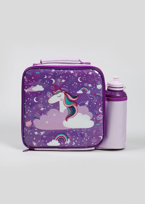 Kids Unicorn Lunch Bag & Water Bottle (23cm x 20cm x 9cm) – – Matalan Unicorn Lunch, Packing School Lunches, Kids Packed Lunch, Lunch Box Containers, Kids Lunch Bags, School Lunch Box, Photographie Portrait Inspiration, School Collection, Pack Lunch