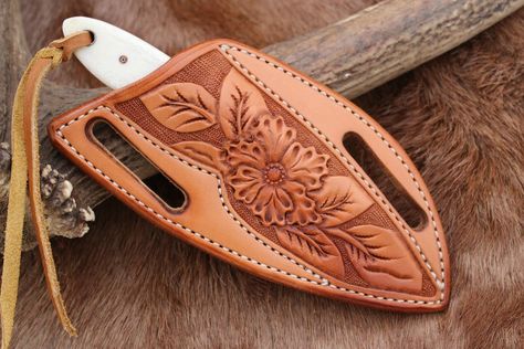 Click this image to show the full-size version. Knife Sheath Pattern, Leather Knife Sheath Pattern, Knife Holster, Sigh Of Relief, Leather Tooling Patterns, Cowboy Gear, Leather Craft Patterns, Leather Stamps, Leather Carving