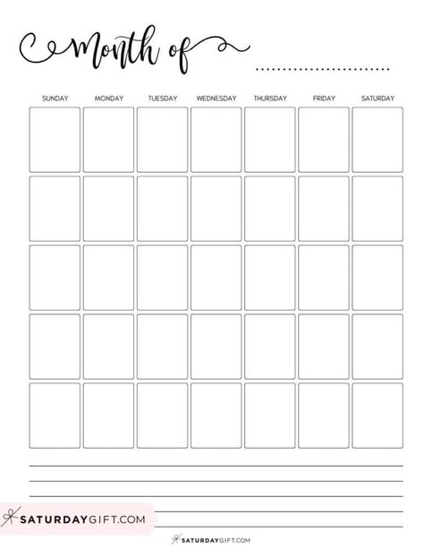 Monthly Charts Printable, School Monthly Calendar Template, Free Undated Monthly Calendar Printable, Monthly 2024 Calendar Printable, Blank Calendar Template Aesthetic, Undated Calendar Template, Blank Calander Templates, Monthly Planner Template Free Printable Pdf, 2023 Blank Calendar Printable