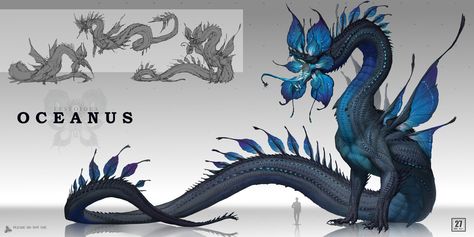 ArtStation - Oceanus Monster Design Ideas, Star Creature, Dragon Concept, Space Dragon, Monster Artwork, Creature Artwork, Kaiju Art, Fantasy Beasts, Alien Concept Art