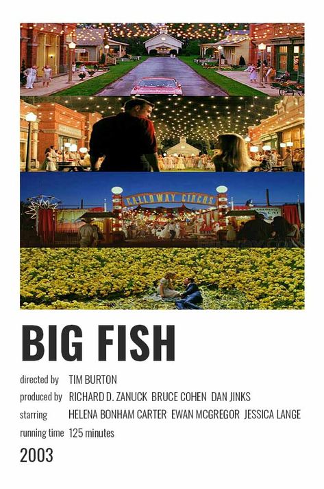 Polaroid Poster, Minimalist Posters, Bonham Carter, Alternative Movie Posters, Big Fish, Fashion Poster, Tim Burton, Minimalist Poster, Fish