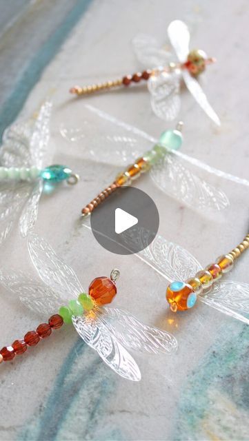 Tanya | Decor, DIY & Thrifting on Instagram: "If you loved my beaded spiders, you’ll love this: how to make a DIY beaded dragonfly!⁣ ⁣ I used my new (#gifted) @cricut Maker 3 to quickly and easily create these intricate and ethereal dragonfly wings. Then I simply threaded beads and the wings onto 16 gauge wire to make these pretty beaded ⁣dragonflies.⁣ ⁣ Hang these in a window, string them onto a garland, or add them to a pretty spring or summer wreath!⁣ ⁣ Check out my other videos for more beaded craft tutorials, beading ideas, Cricut projects ideas, Cricut crafts, and spring DIY décor.⁣ ⁣ (P.S. detailed tutorial and supply list is on the blog today!)⁣ ⁣ #cricutmade #cricutcrafts #dragonfly #dragonflylove #dragonflyart ⁣ #beadedornament #diyornament⁣ ⁣ Music from #Uppbeat (free for Creato Diy Dragonfly, Glass Bead Crafts Diy, Dragon Fly Craft, Beaded Dragonfly, Dragonfly Wings, Beaded Spiders, Spring Decor Diy, Creative Diy Gifts, 3d Craft