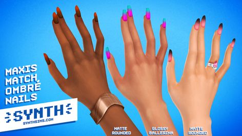 - ̗̀ MAXIS MATCH GLOSSY NAILS ̖́ - custom content download! | SYNTHsims on Patreon Sims 4 Cc Nails, Cc Nails, Nails Coquette, Sims 4 Nails, Nails Oval, Tech Videos, Nails Dark, Nails Y2k, Nails Brown