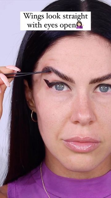 Cat Eyes On Hooded Eyes, Eyeliner Wings For Hooded Eyes, Hooded Eyes Winged Eyeliner, Winged Eyeliner For Downturned Eyes, Hooded Eye Cat Eye, Batwing Eyeliner Hooded Eyes, Hooded Eyeliner Tutorials, Hooded Eye Winged Liner, Straight Eyeliner Hooded Eyes