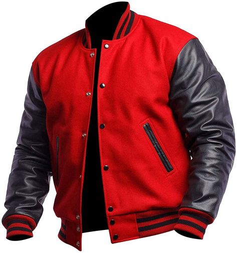 PRICES MAY VARY. Wool + Faux Leather Sleeves Imported Button closure Dry Clean Only Handmade high school letterman jacket has premium stitching Handmade high school letterman jacket has premium stitching Viscose inner lining baseball jacket 1 Internal and 2 waist pockets, Button closure Rib knit collar, cuffs & hem, varsity jacket dry clean only Must check our size chart in images to avoid any confusions as we have proper Quality checking department that makes sure buyer gets exactly what it ord High School Letterman Jacket, Black Letterman Jacket, Leather Sleeve Jacket, School Jacket, Jacket Varsity, Varsity Letterman Jackets, College Jackets, Varsity Jackets, Varsity Jacket Men