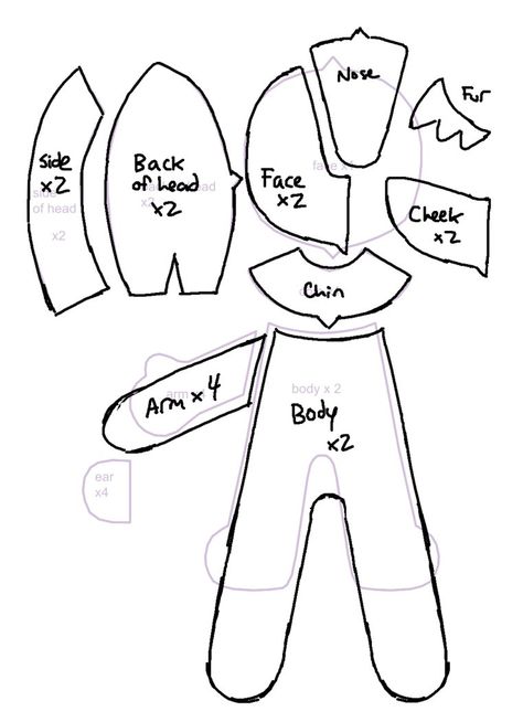 I drafted a modified version of this plush pattern for making an anthro character, as well as an elongated body (personal preference). Figured I'd put it up to share! You can substitute the anthro ... Doll Sewing Patterns Free Templates, Plushie Body Pattern, Plush Doll Pattern Free, Character Plush Pattern, Plush Body Pattern, Simple Plushie Patterns Free, Felt Plush Pattern, Human Plush Pattern Free, Human Doll Pattern