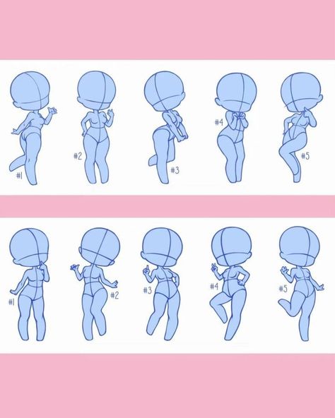 Poses Manga, V Chibi, Chibi Body, Chibi Sketch, 강아지 그림, Body Pose Drawing, 캐릭터 드로잉, Poses References, Chibi Drawings