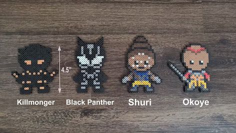 Perler Beads Ideas, Pixel Beads, Melty Bead Patterns, Art Perle, Black Panthers, Melty Beads, Iron Beads, Melting Beads, Collage Vintage