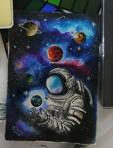 Drawing Space Galaxies, Abstract Painting Galaxy, Astronaut In Space Painting, Galaxy Sketch Drawing, Space Painting Ideas On Canvas, Space Drawings Galaxies, Planet Drawing Art, Space Art Drawing, Nasa Drawings