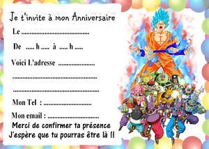 Carte anniversaire dragon ball super - Elevagequalitetouraine Anniversaire Dragon Ball Z, Learning Math, Dragon Ball Super, Diver, Dragon Ball Z, Dragon Ball