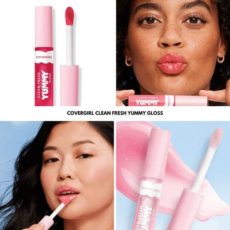 CoverGirl just released their new Clean Fresh Yummy Gloss. The glosses are available now and priced at $10.99 each. The post CoverGirl Clean Fresh Yummy Gloss appeared first on BeautyVelle | Makeup News. Covergirl Yummy Lipgloss, Cover Girl Yummy Gloss, Clean Fresh Yummy Gloss, Yummy Gloss, Covergirl Clean Fresh, Lipgloss Swatches, Fresh Makeup, Makeup News