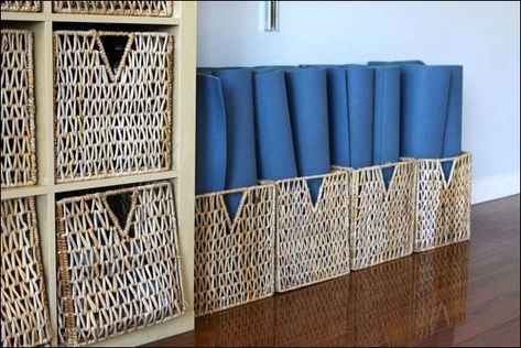 yoga mat storage ideas 9 ,  #ideas #Mat #Storage #Yoga Check more at https://yogaroom.naa7.com/yoga-mat-storage-ideas-9/ Mat Storage Ideas, Yoga Mat Storage Basket, Home Pilates Studio, Yoga Storage, Dance Studio Design, Studio Decoration, Studio Storage, Yoga Mat Storage, Studio Layout