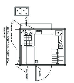 TCBY Yogurt Container Kiosk Plan designed by LU Schildmeyer Food Stall Floor Plan, Food Kiosk Floor Plan, Kiosk Plan Architecture, Street Food Booth Design, Kiosk Floor Plan, Kiosk Design Plan, Kiosk Plan, Kiosk Cafe, Container Kiosk