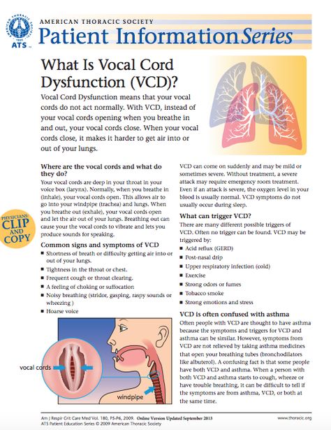 What Is Vocal Cord Dysfunction (VCD)? KTCG PATIENTEDUCATION Vocal Cord Dysfunction, Voice Therapy, Natural Asthma Remedies, Asthma Remedies, Asthma Relief, Asthma Attacks, Patient Education, Singing Tips, Singing Lessons