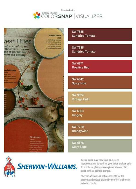 I just created this color palette with the Sherwin-Williams ColorSnap® Visualizer app on my Android phone. What do you think? You can learn more about ColorSnap Visualizer and get it on your phone free by visiting http://www.sherwin-williams.com/colorsnap. Tomato Color, The Sun Tarot, House Color Palettes, House Color, Kitchen Paint, House Projects, Paint Schemes, Paint Colors For Home, Paint Ideas