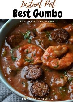 Try making Instant Pot Gumbo, amazing tips included. It's easy and so flavorful. This easy Gumbo is loaded with the best roux, andouille sausages, chicken & shrimp. You'll love this Southern style Gumbo recipe with rice! For such easy Instant Pot recipes visit my blog @foodiesterminal.com Instapot Gumbo Recipe Easy, Instant Pot Gumbo Shrimp And Sausage, Instapot Gumbo Recipes, Instant Pot Gumbo Chicken And Sausage, Gumbo Video, Gumbo New Orleans, Instant Pot Gumbo Recipe, Instant Pot Gumbo, Best Gumbo