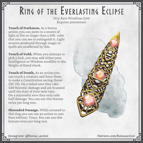 Tim on Instagram: “The last item of this theme! I hope you enjoyed the magical-girl-meets-dnd aesthetic! If you don't know by now, I illustrated these items…” Dnd Ring, Dnd Rings, Dnd Equipment, 5e Items, Homebrew Items, Dnd Stats, Dnd Homebrew, Dnd Items, Magical Items