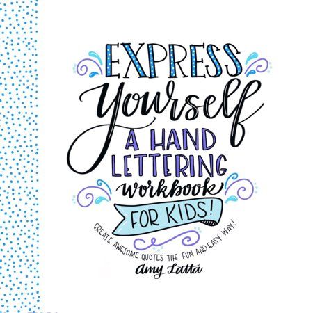 Express Yourself: A Hand Lettering Workbook for Kids : Create Awesome Quotes the Fun & Easy Way! Hand Lettering Practice Sheets Free, Basic Hand Lettering, Fancy Cursive, Hand Lettering Practice Sheets, Brush Lettering Practice, Artsy Gift, Hand Lettering Practice, Watercolor Lettering, Kids Create