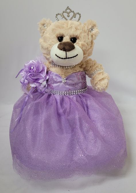 PRICES MAY VARY. 12" Quinceanera Teddy Bear with dress Can be given as a gift or used as a centerpiece 12 inches in height. Rhinestone tiara and an embroidered " Mis 15 Anos" For Collection and Decoration Purpose. For Age 14+. Due to different monitors/calibrations colors may vary slightly from the actual product. 12" is too small for you? No worry... Copy the below link will bring you to the 20" bears... https://www.amazon.com/dp/B0CVMZ183P?ref=myi_title_dp&th=1 For those that are looking for s Quinceanera Teddy Bear, Dress Centerpiece, Lavender Quinceanera, Princess Jasmine Dress, Doll Teddy Bear, Quinceanera Ideas, Jasmine Dress, Rhinestone Tiara, Creme Color