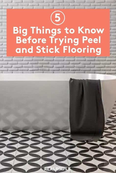 Peel and stick flooring, which is applied over your existing floors, could be the quick fix of your dreams. Here's what you need to know about vinyl floor tiles. Peel And Stick Tile Over Linoleum, Adhesive Floor Tiles Bathroom, Remove Peel And Stick Tile Floors, Peel And Stick Floor Tile Bathroom Over Ceramic Tile, Rv Peel And Stick Flooring, Installing Peel And Stick Vinyl Flooring, Stick On Bathroom Floor Tiles, Vinyl Peel And Stick Flooring Kitchen, Peel And Stick Floor Tiles Bathroom