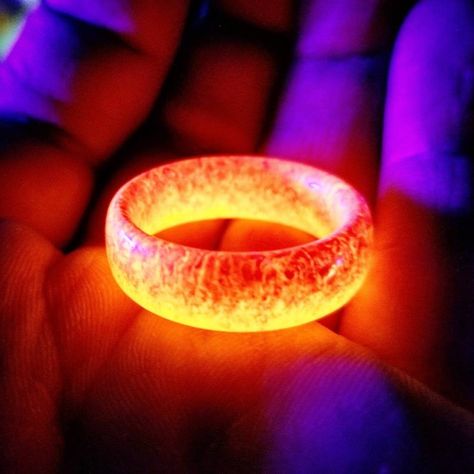 Ring Of Fire Resin Glow Ring Glow In The Dark Red & Orange | Etsy Envelope Necklace, Glow Ring, Deer Jewelry, Fire Ring, Romantic Rings, Dark Wedding, Gothic Steampunk, Romantic Night, Resin Ring