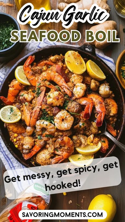 Dive into the bold, spicy flavors of this Cajun Garlic Seafood Boil! Loaded with fresh seafood, smoky sausage, and rich Cajun spices, it’s a dish that brings southern charm straight to your table. Get the recipe and start cooking today! #CajunSeafoodBoil #GarlicSeafoodBoil #SpicySeafood #CajunCooking #SeafoodLovers #SouthernFlavor #EasySeafoodBoil #SeafoodRecipes Garlic Seafood Boil, Seafood Boil At Home, Crab Boil Recipe, Low Country Boil Recipe, Corn And Potatoes, Seafood Boils, Cajun Seafood Boil, Cajun Spices, Seafood Dinners