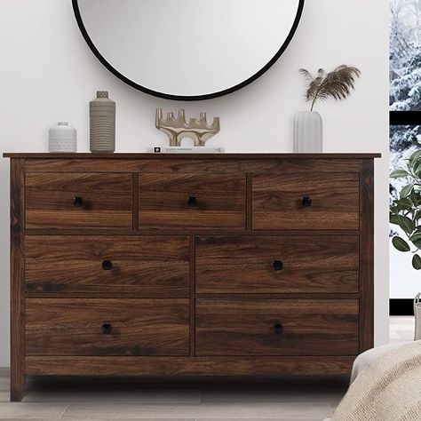 Brown dresser decor