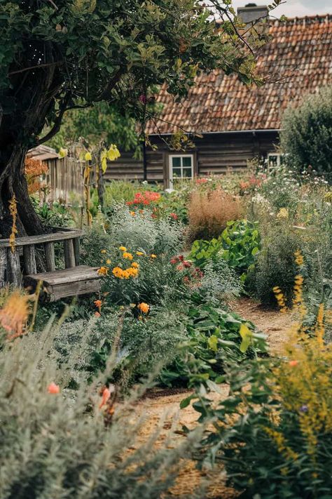 Create a cozy haven with rustic garden ideas that inspire your outdoor space. Think charming wooden benches simple stone pathways vibrant wildflowers and enchanting garden ornaments. Each element adds a touch of warmth and character making your garden a peaceful retreat. Let nature's beauty shine in your backyard oasis! https://fabricerie.com/rustic-gardens-ideas Wildflower Cottage Garden, Natural Pathway, Countryside Garden, Stone Pathways, Rustic Garden Ideas, Cottagecore Garden, Wooden Benches, Enchanting Garden, Forest Cottage