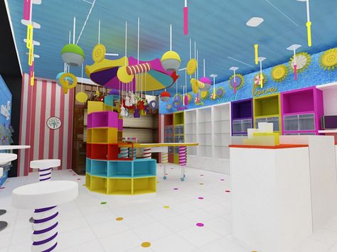 Candy Store Design, Boutique Patisserie, Space Themed Room, School Supply Store, Inside Shop, School Interior, Balloon Shop, Boutique Decor, Ice Cream Candy