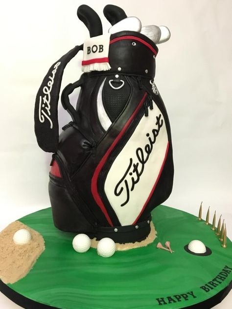 Golf Bag Cake, Golf Themed Cakes, Golf Cookies, Golf Birthday Cakes, 8th Birthday Cake, Golf Cake, 21st Cake, Golf Birthday Party, Birthday Cake For Him