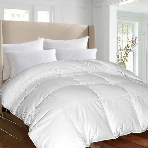 1000 Thread Count Cotton Down Alternative Comforter Plush Comforter, Fluffy Comforter, Box Construction, Down Alternative Comforter, Down Comforters, White Comforter, White King, Down Comforter, Bedtime Routine