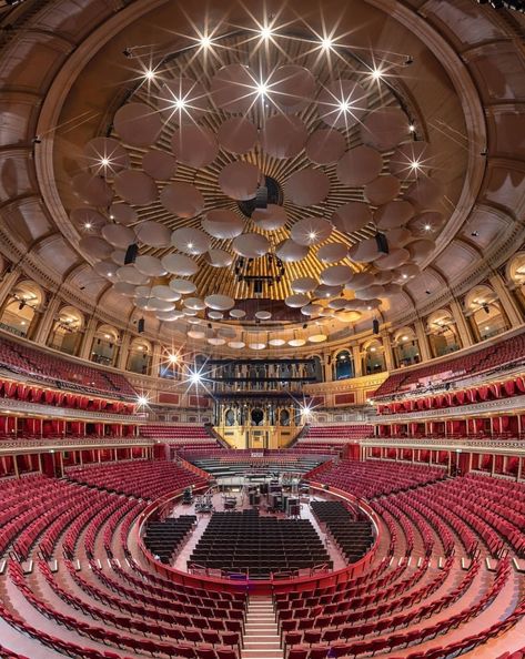 Royal Albert Hall London, Royal Albert Hall Aesthetic, Moon Architecture, Music Mural, Theatre Hall, Theatrical Scenery, Atlanta Downtown, Theatre Interior, The Royal Albert Hall