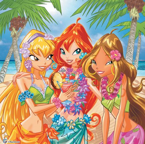 Summer Cartoon Pfp, Beach Core, Toro Inoue, Coconut Dream, Tropical Girl, Barbie Summer, Klub Winx, Bff Drawings, Bloom Winx Club