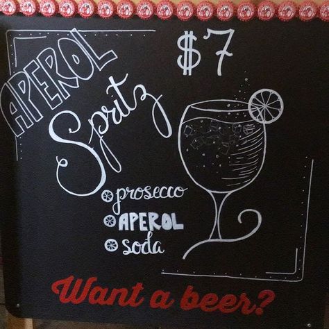 Restaurant Board, Drink Of The Day, Drink Of The Week, Drink Specials, Special One, Aperol Spritz, Bar Signs, Favorite Drinks, Chalkboard Quote Art