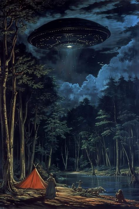 Vintage Sci Fi Art, Spaceship Aesthetic, Dark Waves, Leaves Wallpaper Iphone, Starry Night Wallpaper, Fox Trot, Ufo Art, Alien Aesthetic, Unexplained Phenomena