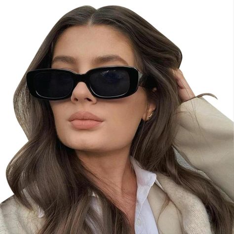 Small Sunglasses, نظارات شمسية, Uv Sunglasses, Black Rectangle, Trendy Sunglasses, Shades Sunglasses, Cool Sunglasses, Rectangular Sunglasses, Rectangle Sunglasses