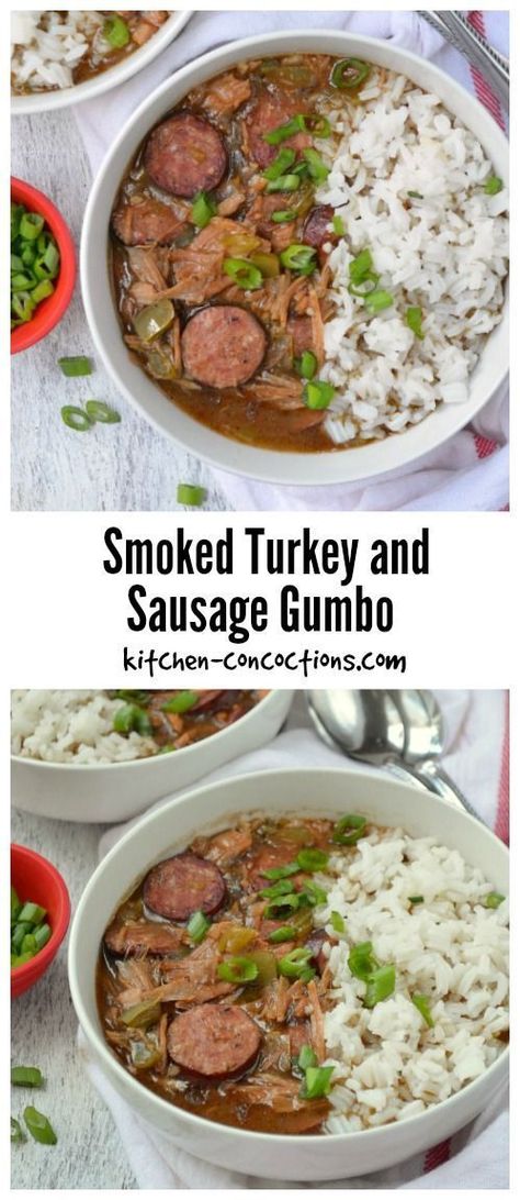 Looking for an easy and authentic gumbo recipe? This Smoked Turkey and Sausage Gumbo is a family tradition and uses leftover Thanksgiving turkey or smoked turkey from our favorite local barbecue spot! We also make this Cajun style soup for various holiday dinners including Christmas and Mardi Gras! #christmasrecipes #christmas #recipes #soup Authentic Gumbo Recipe, Authentic Gumbo, Turkey Gumbo, Thanksgiving Diner, Gumbo Recipe Sausage, Sausage Dinner, Leftover Thanksgiving, Turkey Soup Recipe, Smoked Turkey Recipes