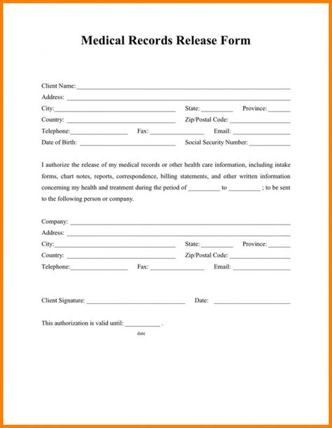 Release Of Medical Records Form Medical Release Form Free Printable, School Admission Form, Form Example, Evaluation Form, Tutoring Business, Medical Binder, Public Records, Free Medical, Medical Records