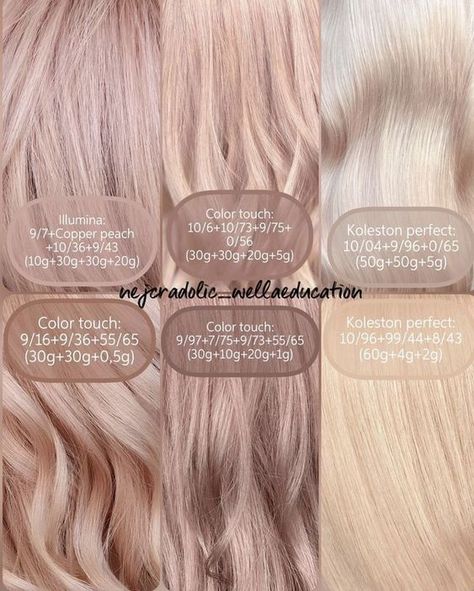 Peach Toner For Blonde Hair, Blond Formula, Pink Hair Toner, Toning Formulas, Apricot Hair, Toner For Blonde Hair, Blond Rose, Peach Hair Colors, Bob Hair Color